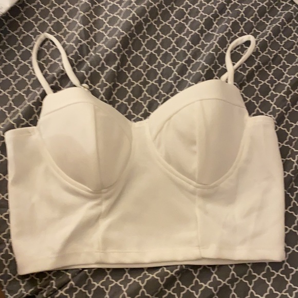 White Cropped Bustier - Picture 2 of 2